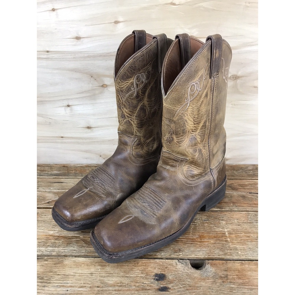 Vintage Chippewa Cowboy Western Work Boots Mens Size 11 M Tan Distressed Pull On